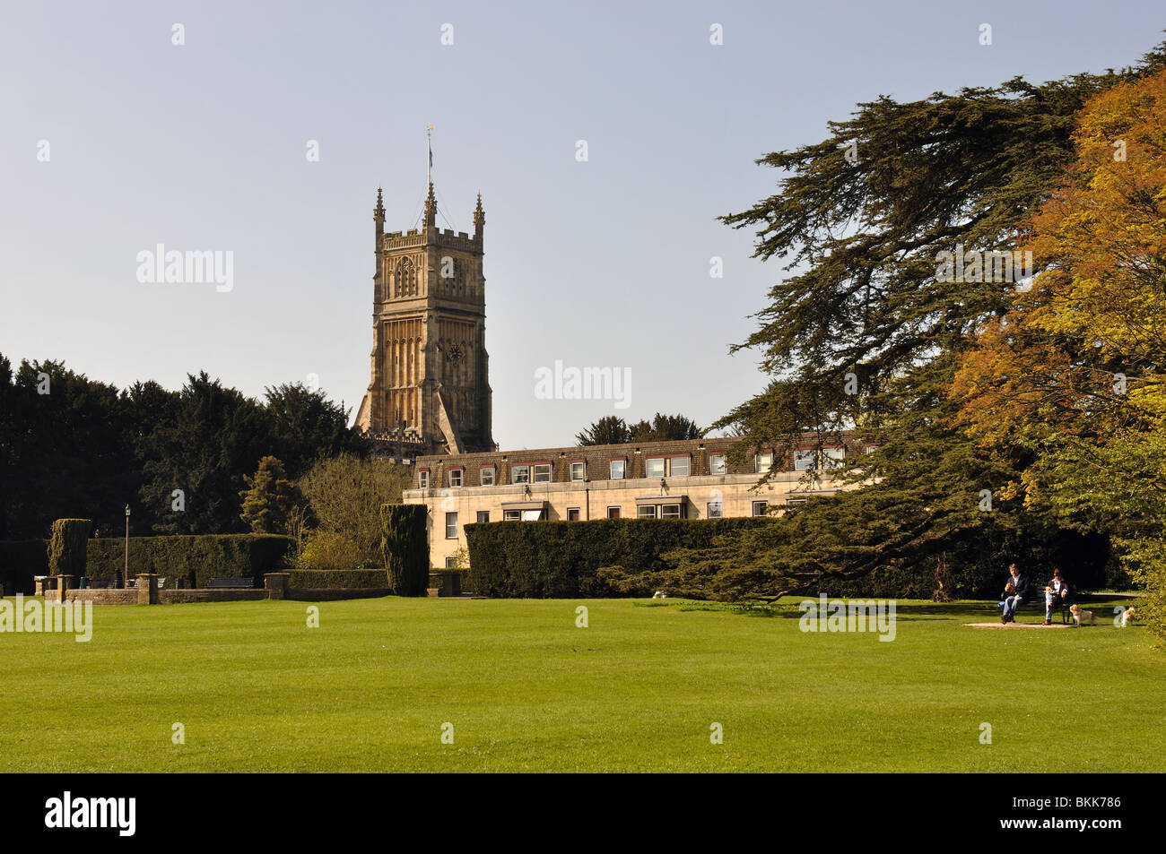 Motifs de l'abbaye et l'église Saint Jean Baptiste, Cirencester, Gloucestershire, England, UK Banque D'Images