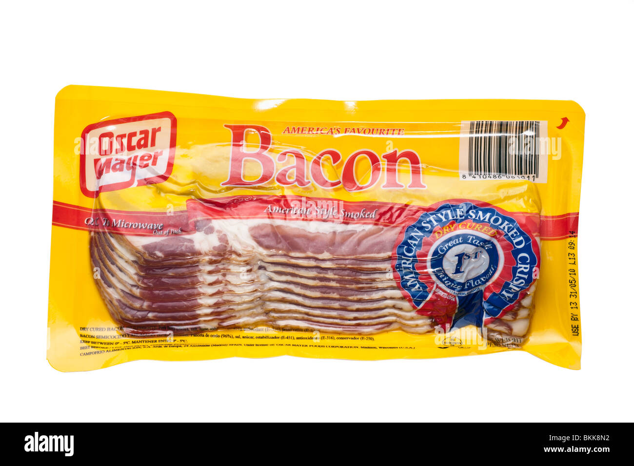 Pack scellés d'Oscar Mayer American style smoked bacon croustillant Banque D'Images
