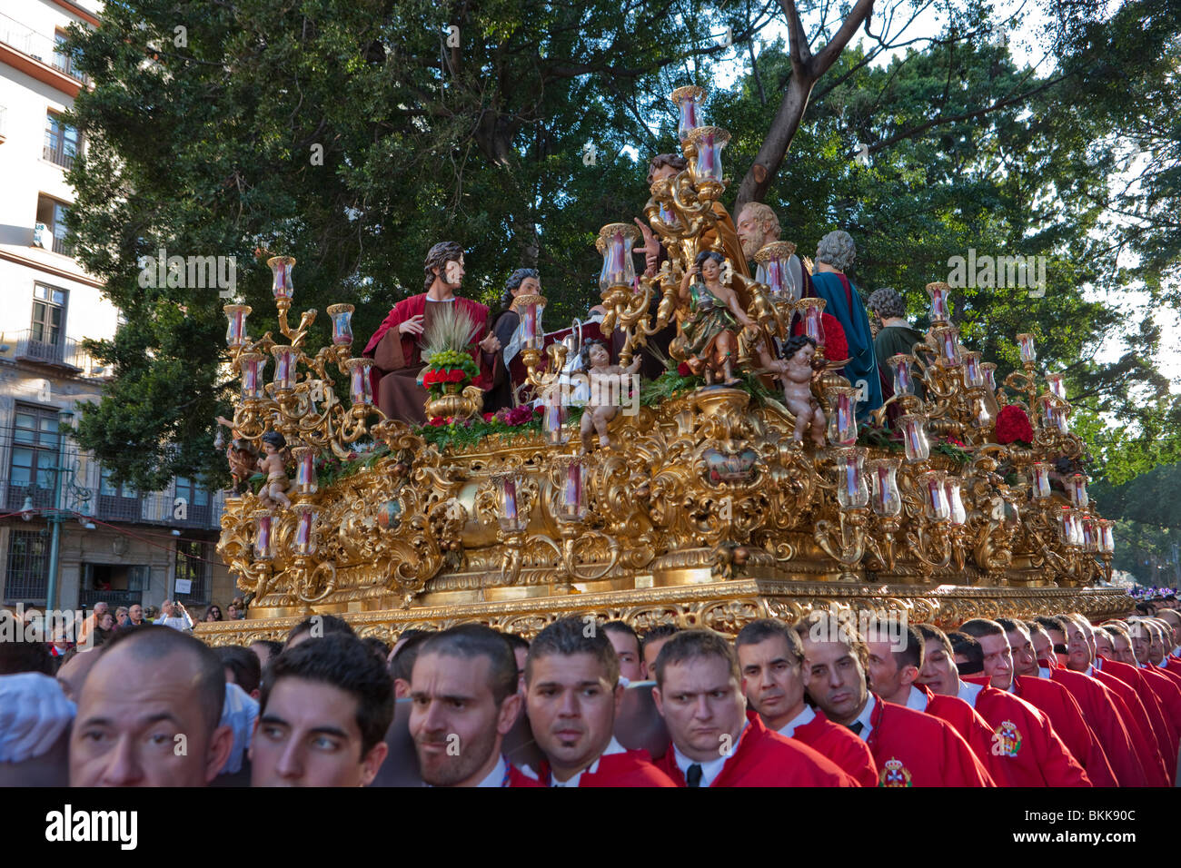 Semana Santa en procession de la Semaine Sainte. Malaga. L'Andalousie. Province de Málaga. Espagne Banque D'Images