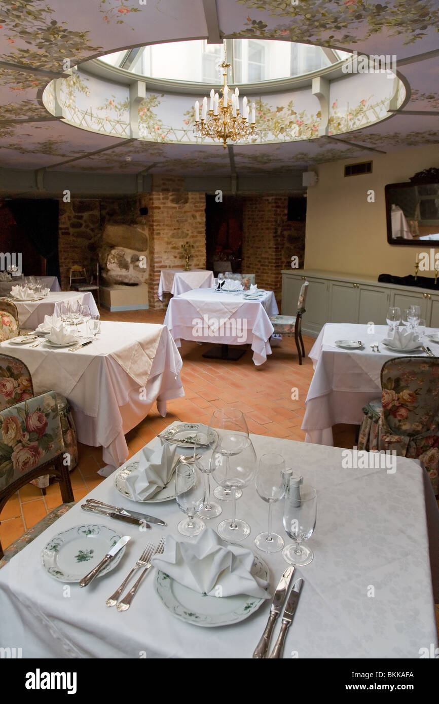 Restaurant de luxe, Hotel Antonius à Tartu, Estonie, Europe Banque D'Images