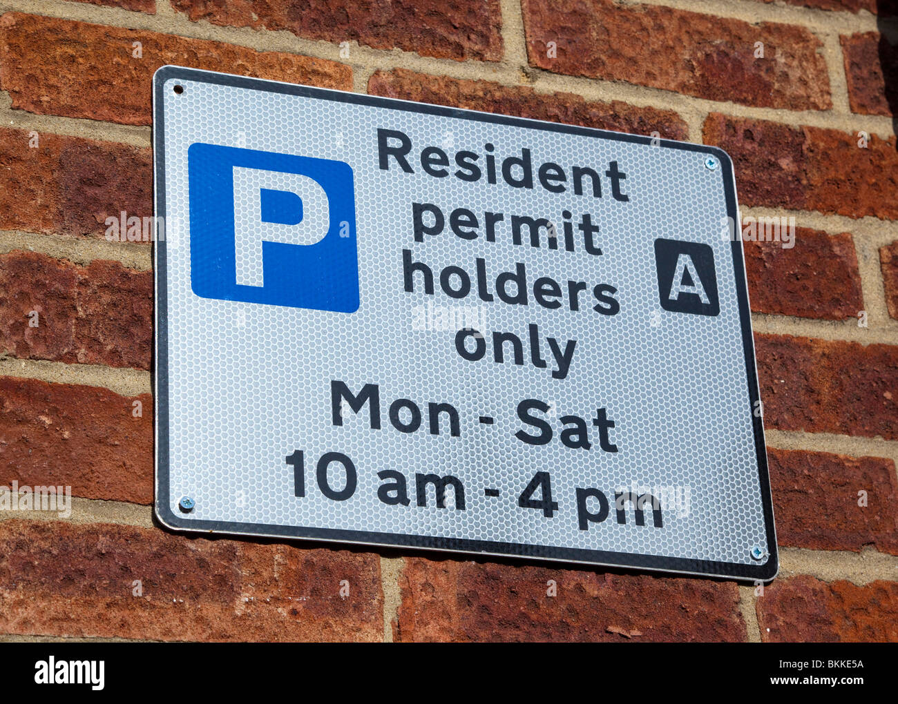 Parking résidents sign UK Banque D'Images