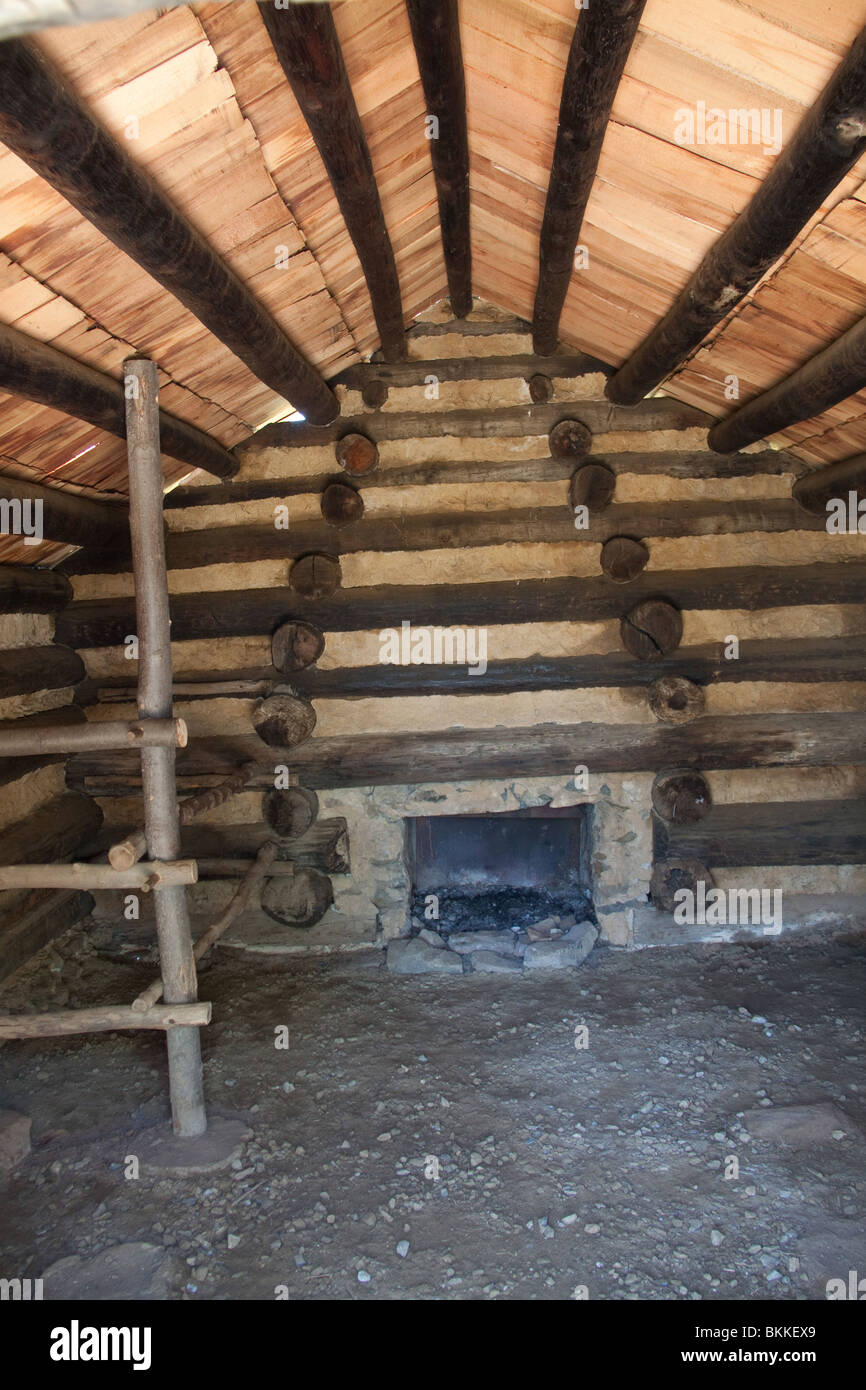 L'intérieur de huttes de soldats à Valley Forge en Pennsylvanie Banque D'Images