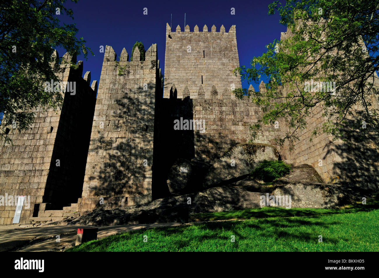 Portugal : le château de Sao Miguel de Guimaraes Banque D'Images