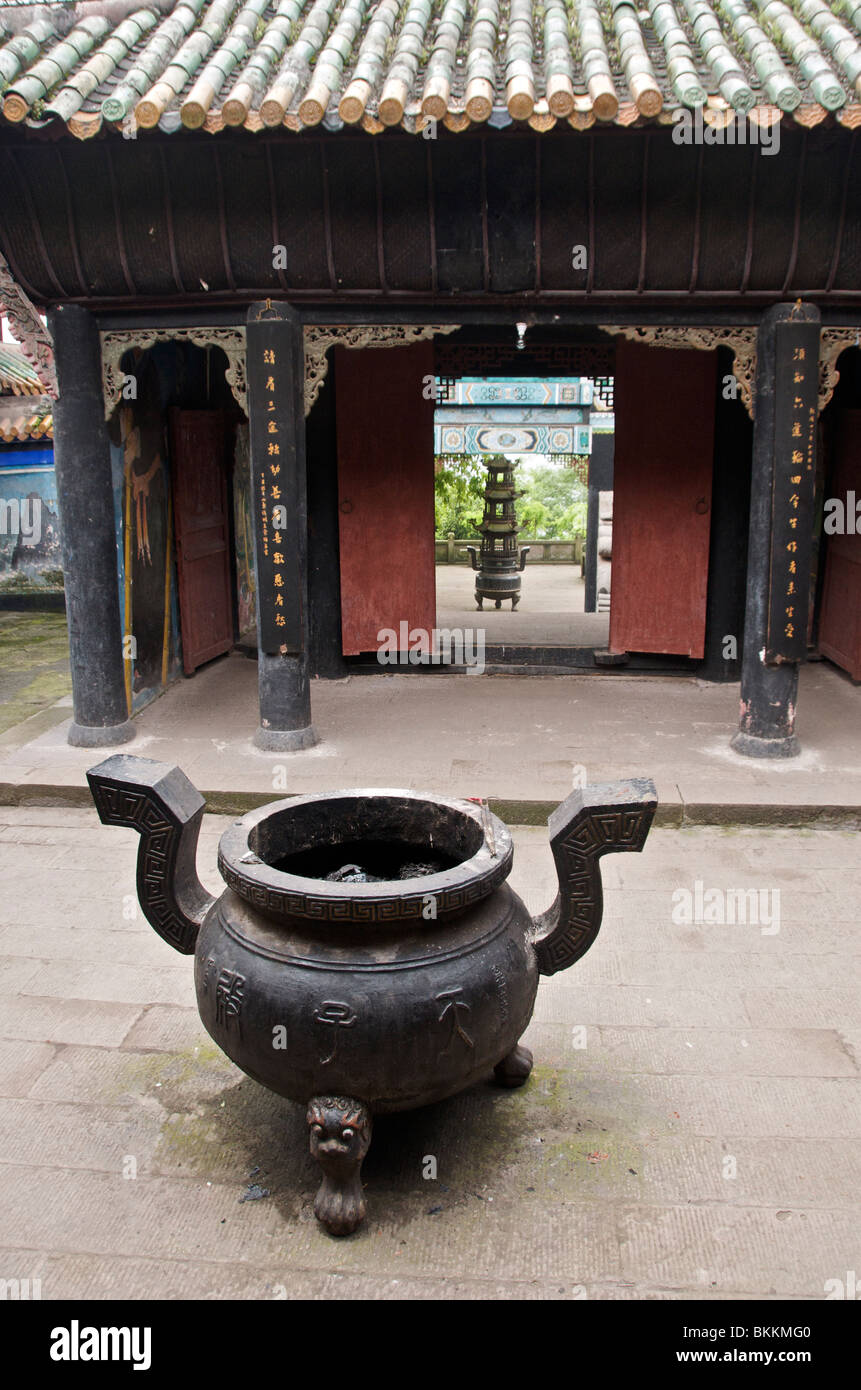 Cour intérieure du Temple de l'empereur ou Fengdu Ville Fantôme à côté de la rivière Yangtze Chongqing Municipalité Chine Banque D'Images