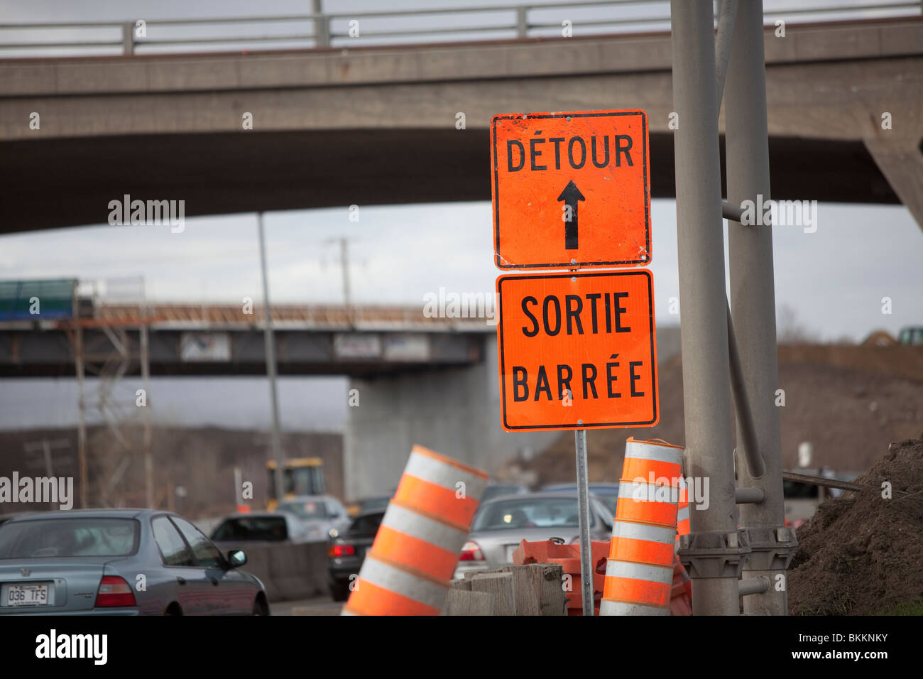 Travaux routiers Construction sign Banque D'Images