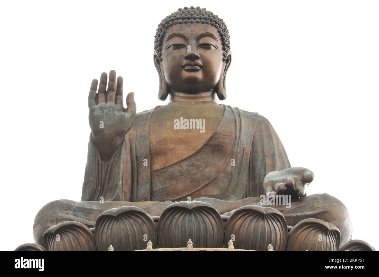 Tian Tan 'Big Bouddha' , à la recherche de l'escalier de l'autel de plates-formes, monastère Po Lin, Lantau Island, Hong Kong Banque D'Images