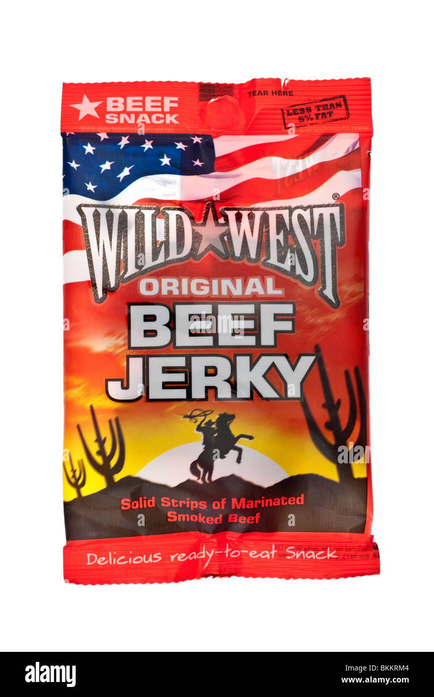 Sac de Wild West beef jerky original Banque D'Images
