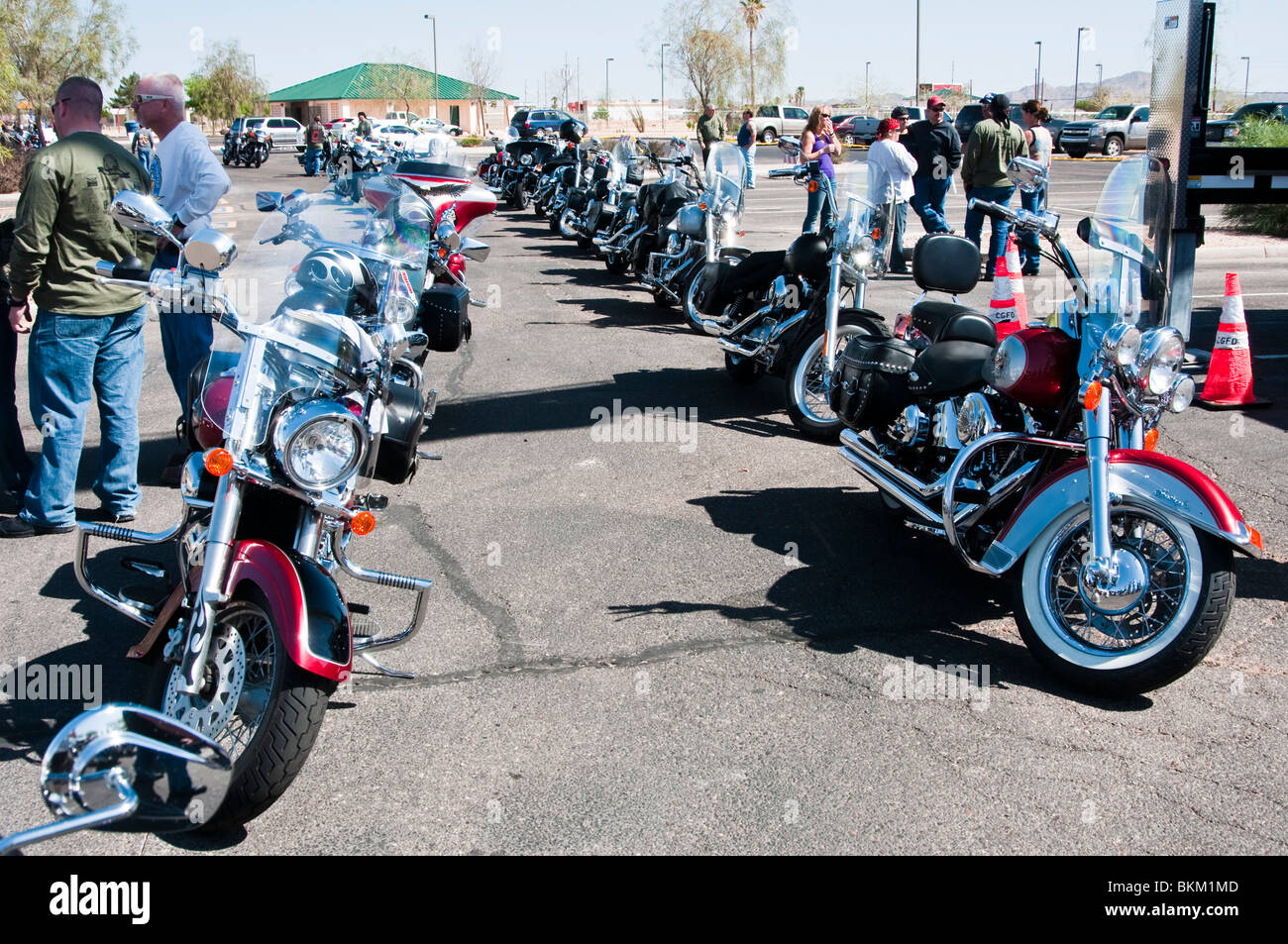 Les motos se sont réunis pour un rassemblement Banque D'Images