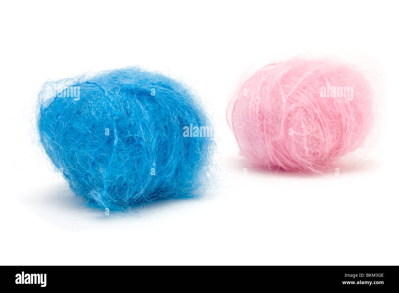 Image conceptuelle de Rose Bébé n Blue laine mohair à illustrer est-ce un garçon ou une fille ? Banque D'Images