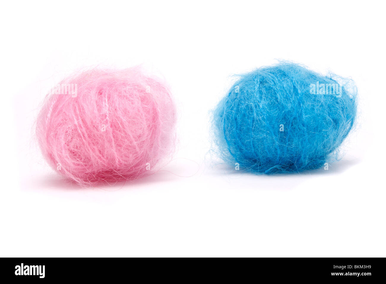 Image conceptuelle de Rose Bébé n Blue laine mohair à illustrer est-ce un garçon ou une fille ? Banque D'Images