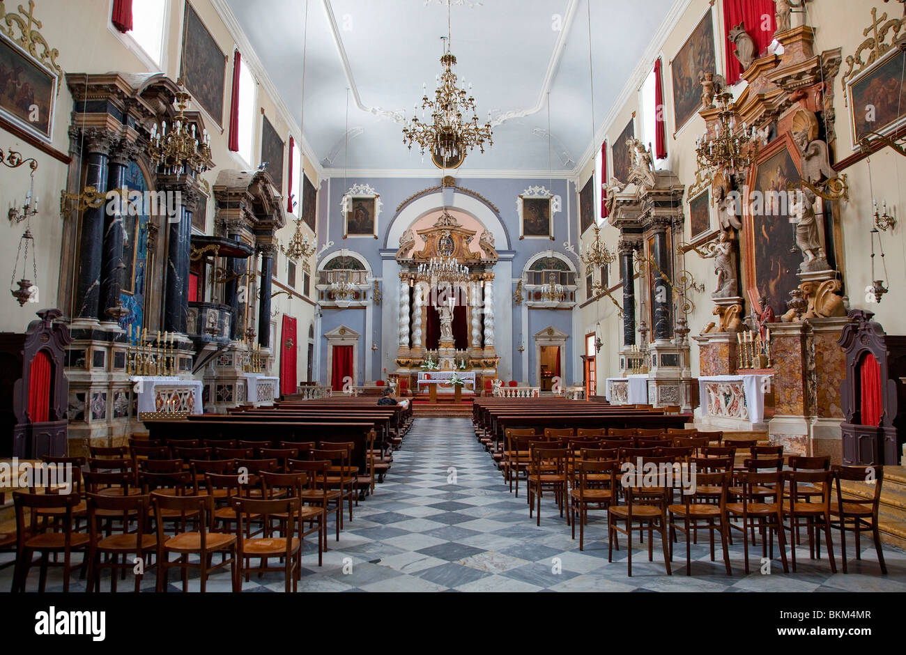 Église des franciscains, centre historique de Dubrovnik, Croatie Banque D'Images