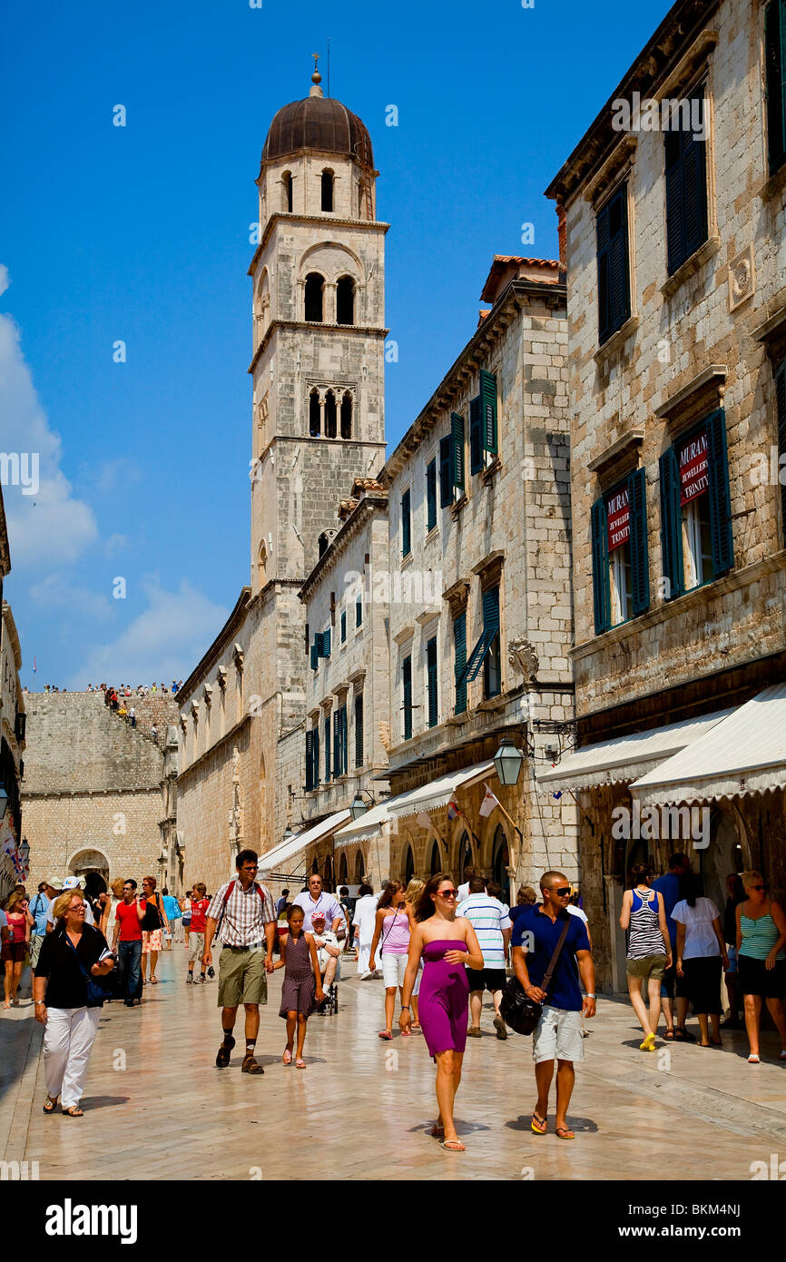 Rue Stradum, Dubrovnik, Croatie Banque D'Images