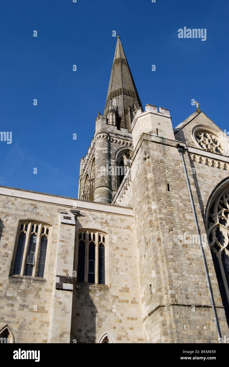 Tour et flèche de la cathédrale de Chichester. West Sussex. L'Angleterre Banque D'Images