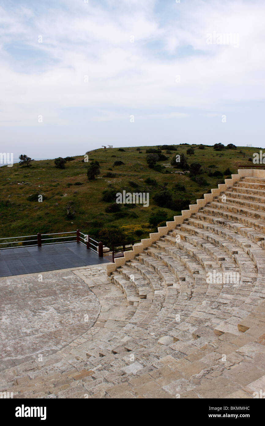 L'amphithéâtre romain de KOURION SUR L'île de Chypre. Banque D'Images