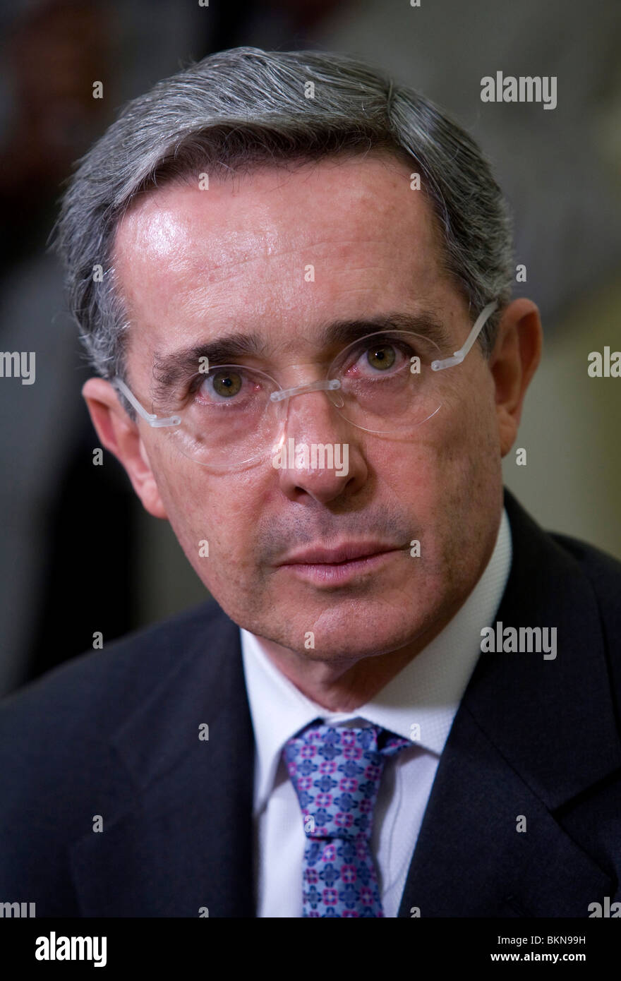 Le président colombien Alvaro Uribe Banque D'Images