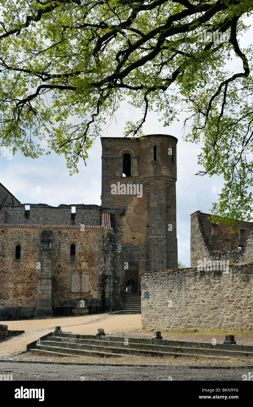 Oradour-sur-Glane où le 10 juin 1944, 642 habitants ont été massacrés par un WW2 allemand Waffen-SS company, Limousin, France Banque D'Images