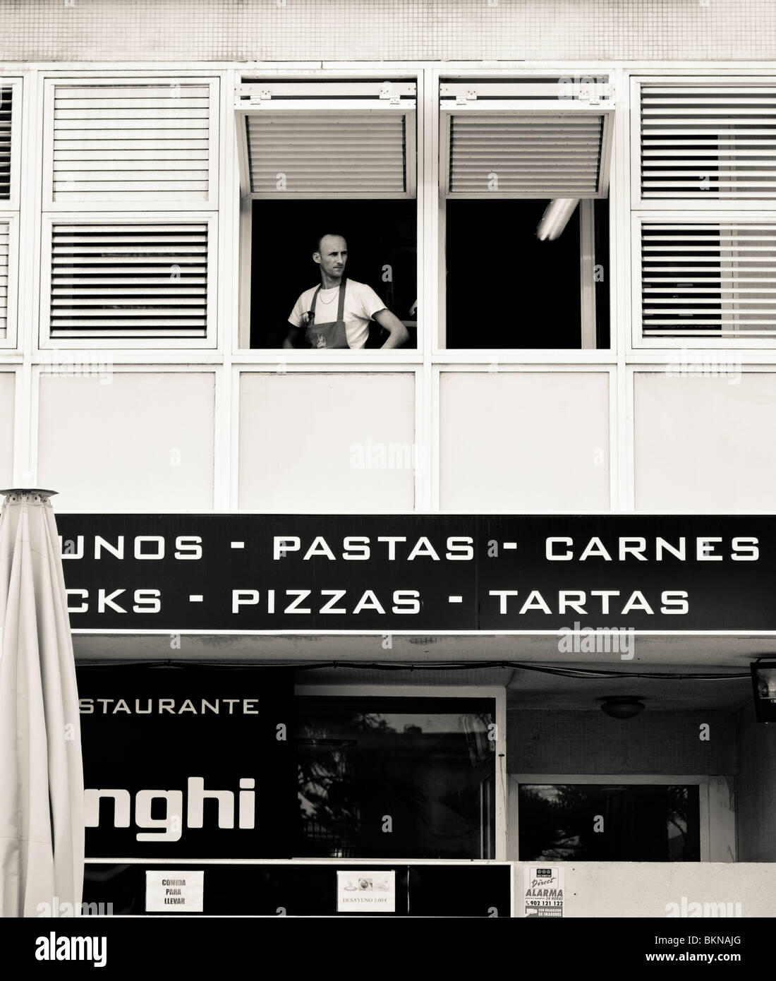 Restaurant Pizza, Torrevieja, Costa Blanca, Espagne Banque D'Images