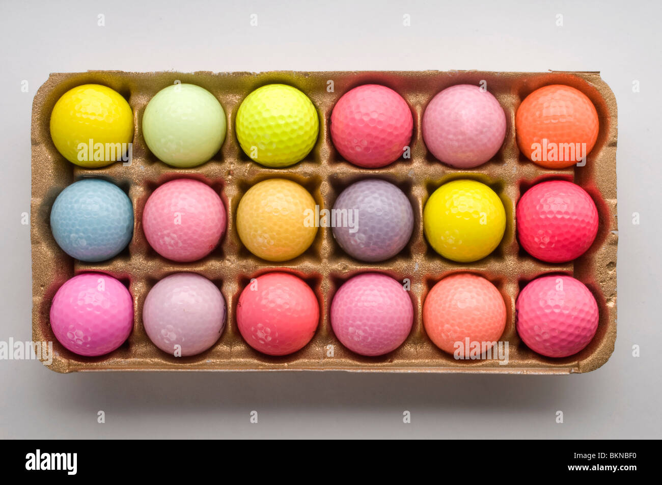 Balles de golf de couleur Banque D'Images