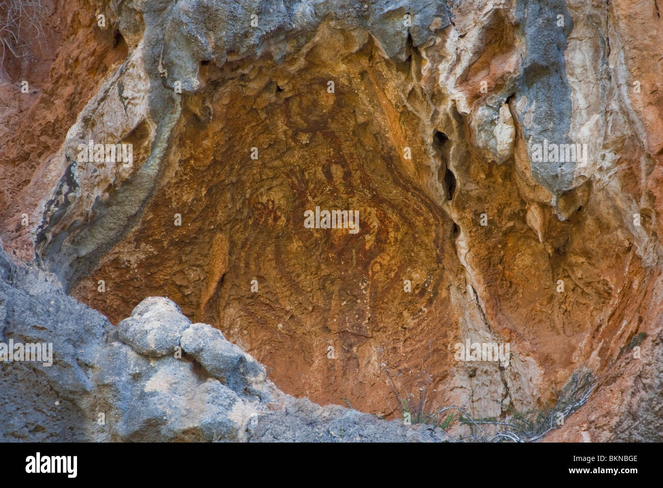 Pla de Petracos Paleothic, Art, Peintures rupestres Communauté valencienne, Castell de Castells, l'Espagne l'Espagne10 106178 horizontal Banque D'Images