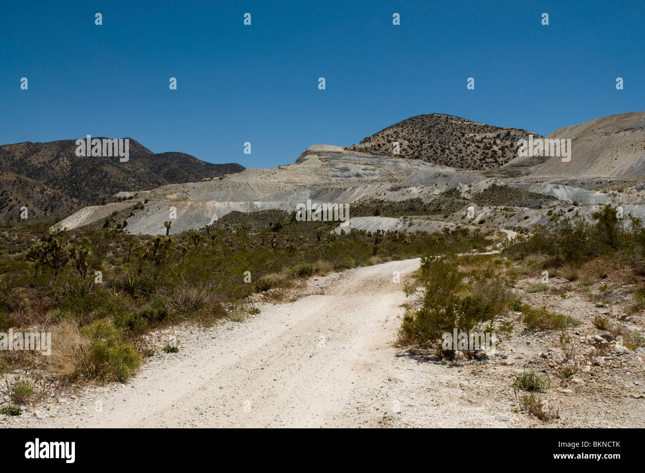 Hillside indiquant l'emplacement de la terrasse Springs Mine sur le côté est de la montagnes de San Bernardino en Californie Banque D'Images