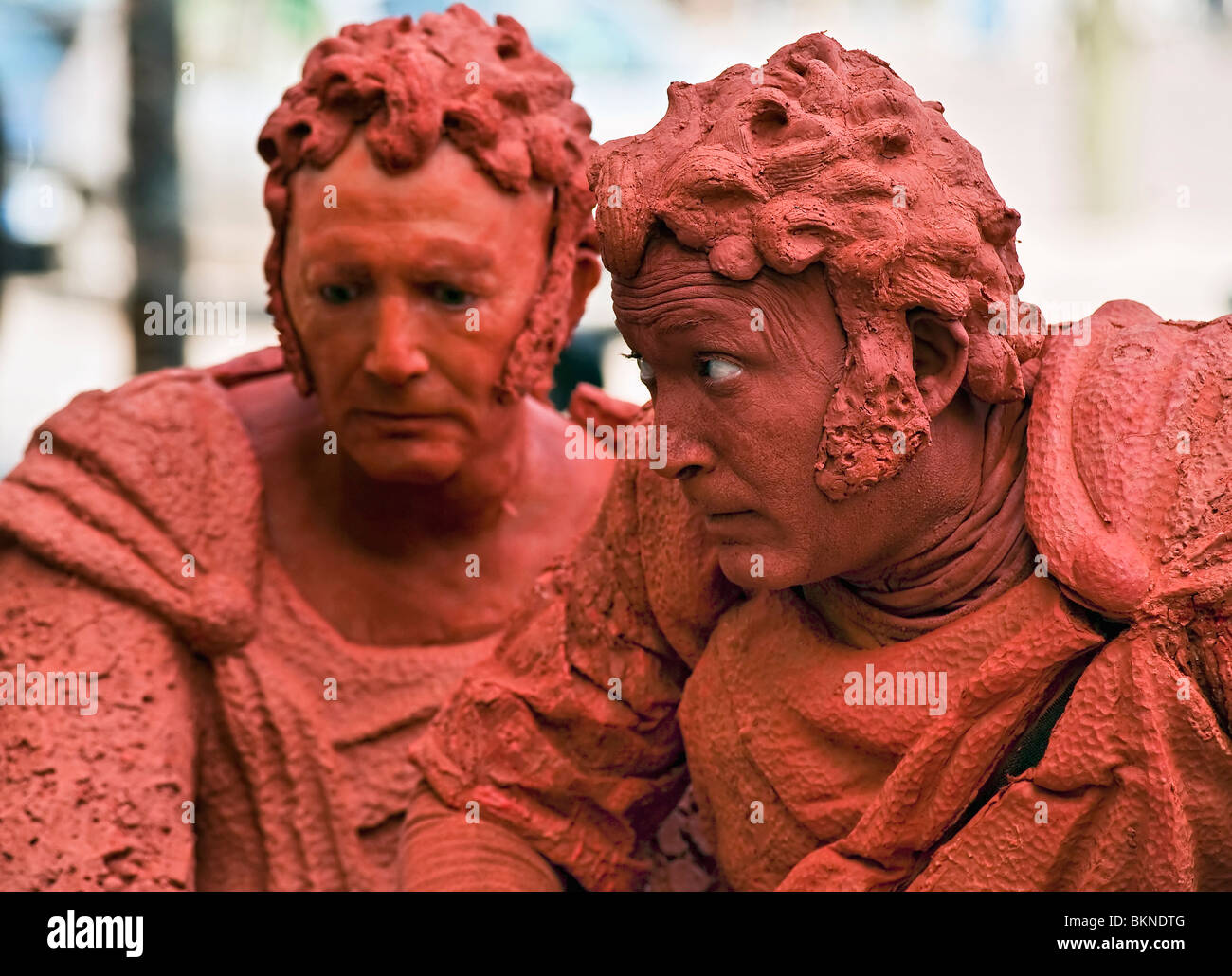 Artistes de rue, statue vivante, Madrid, Espagne Banque D'Images