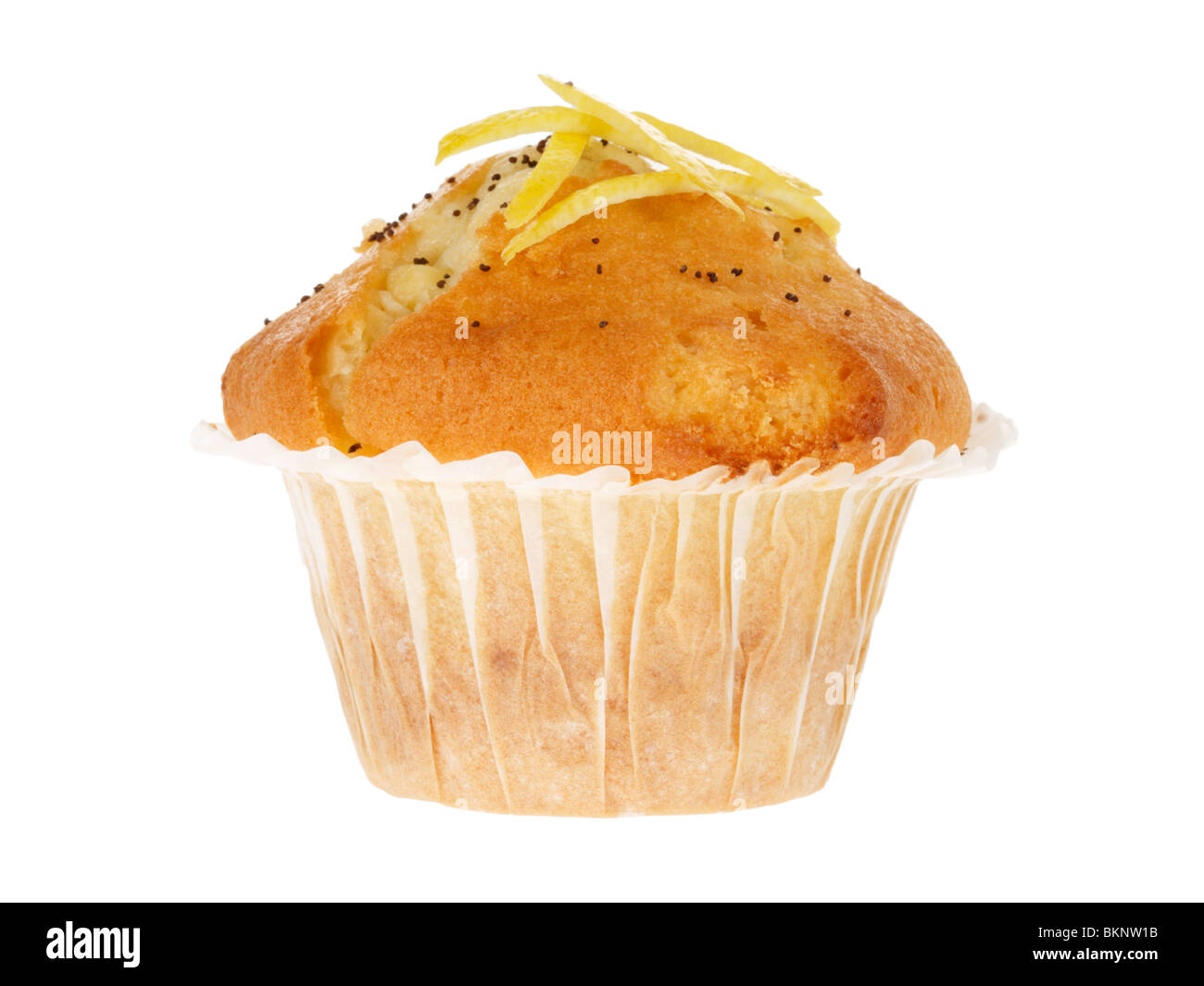 Les zestes de citron et les graines de pavot des muffins Banque D'Images