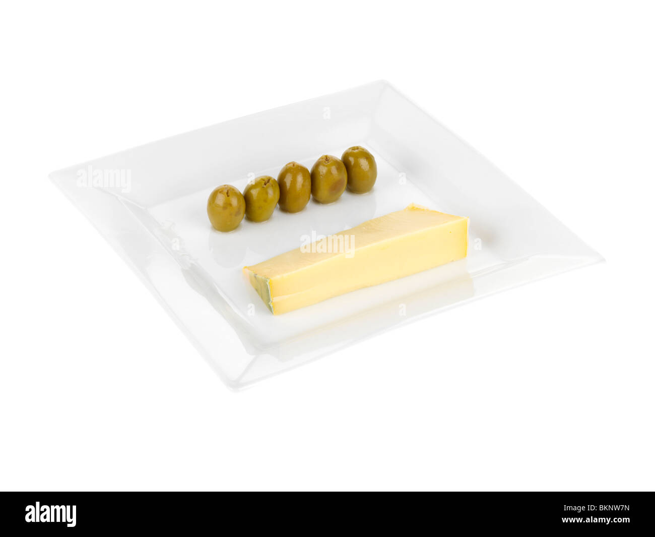 Olives vertes fromage Gouda Banque D'Images
