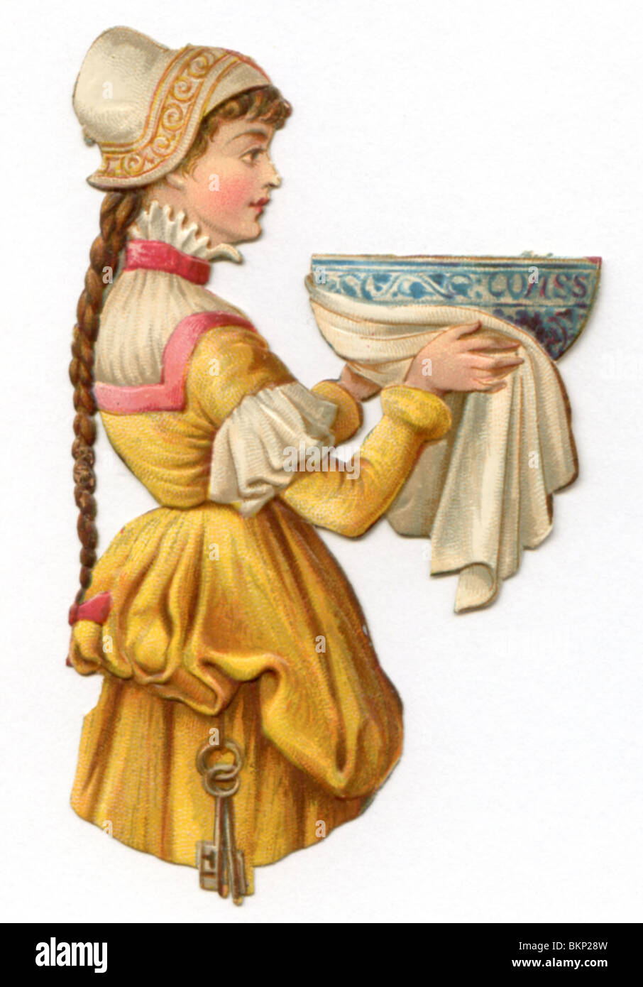 Maid Carrying un bol d'eau Banque D'Images