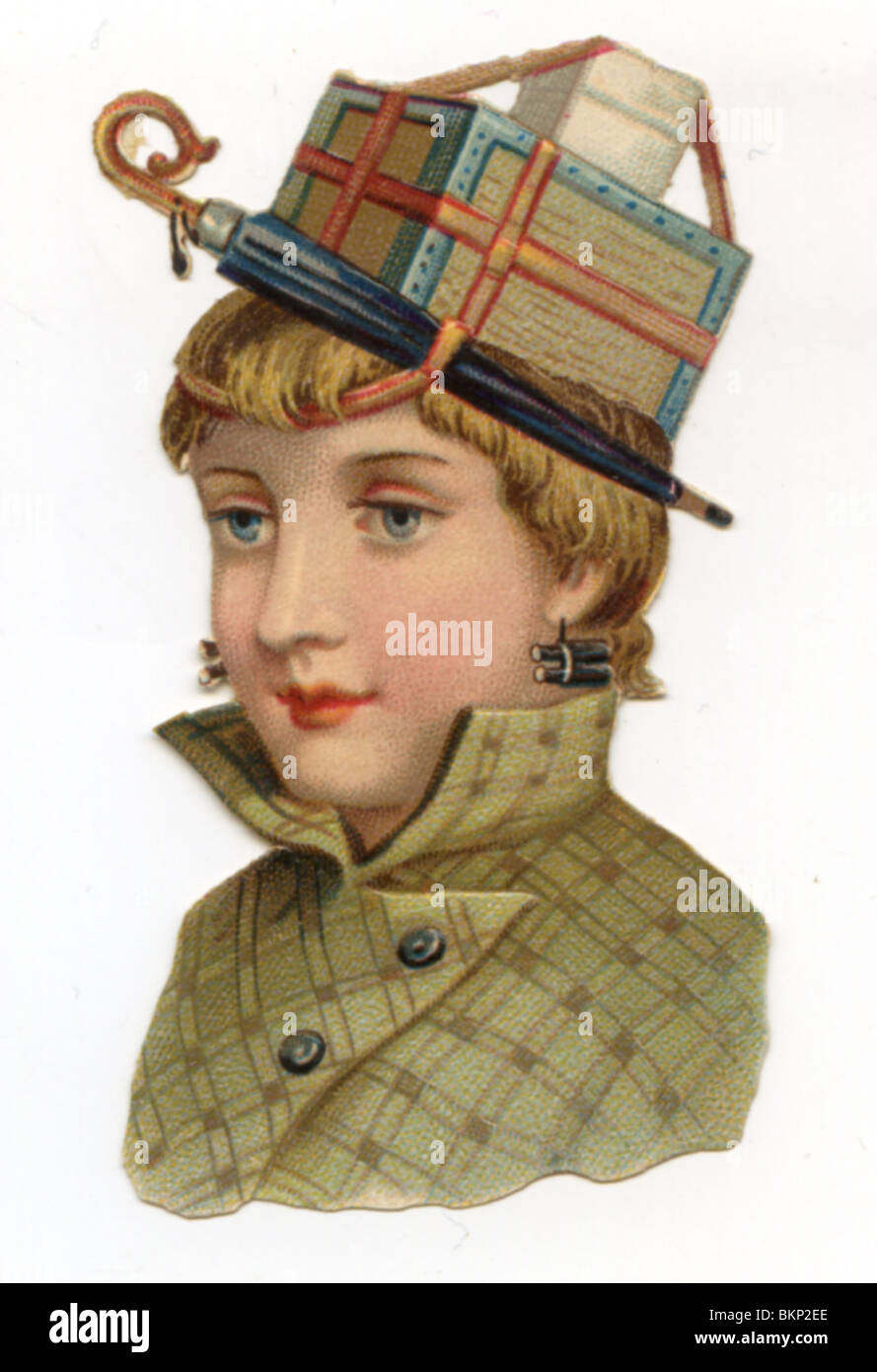 Portrait d'une dame en chapeau décoratif Banque D'Images