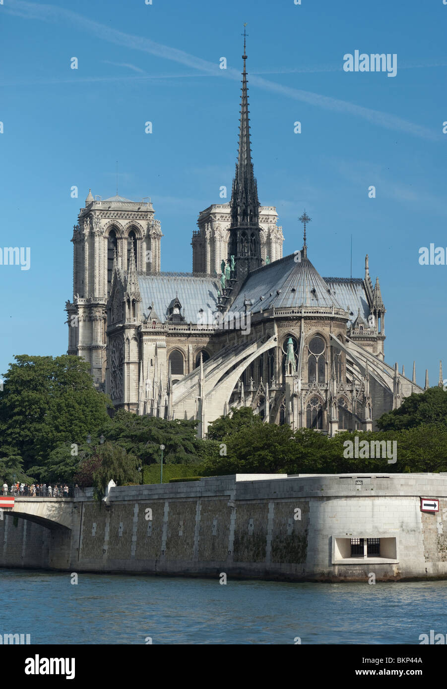 Cathédrale Notre Dame Vue de derrière, Paris, France Banque D'Images