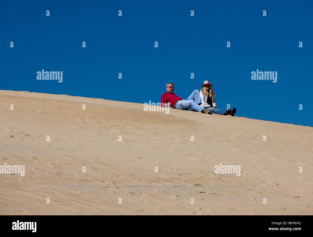 Locations à Nags Head sur l'Outer Banks de la Caroline du Nord. Banque D'Images