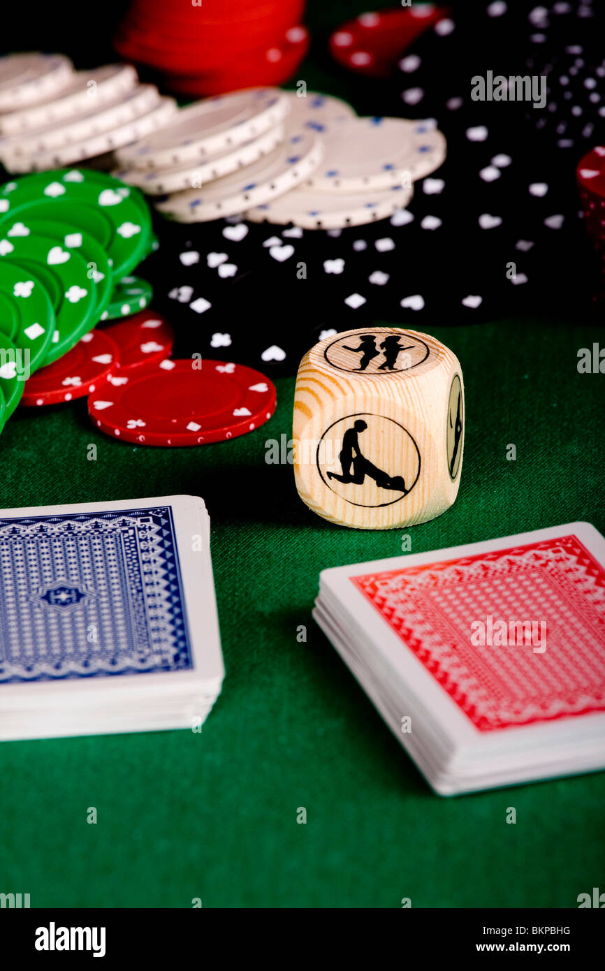 Jeu de poker sexe Banque D'Images