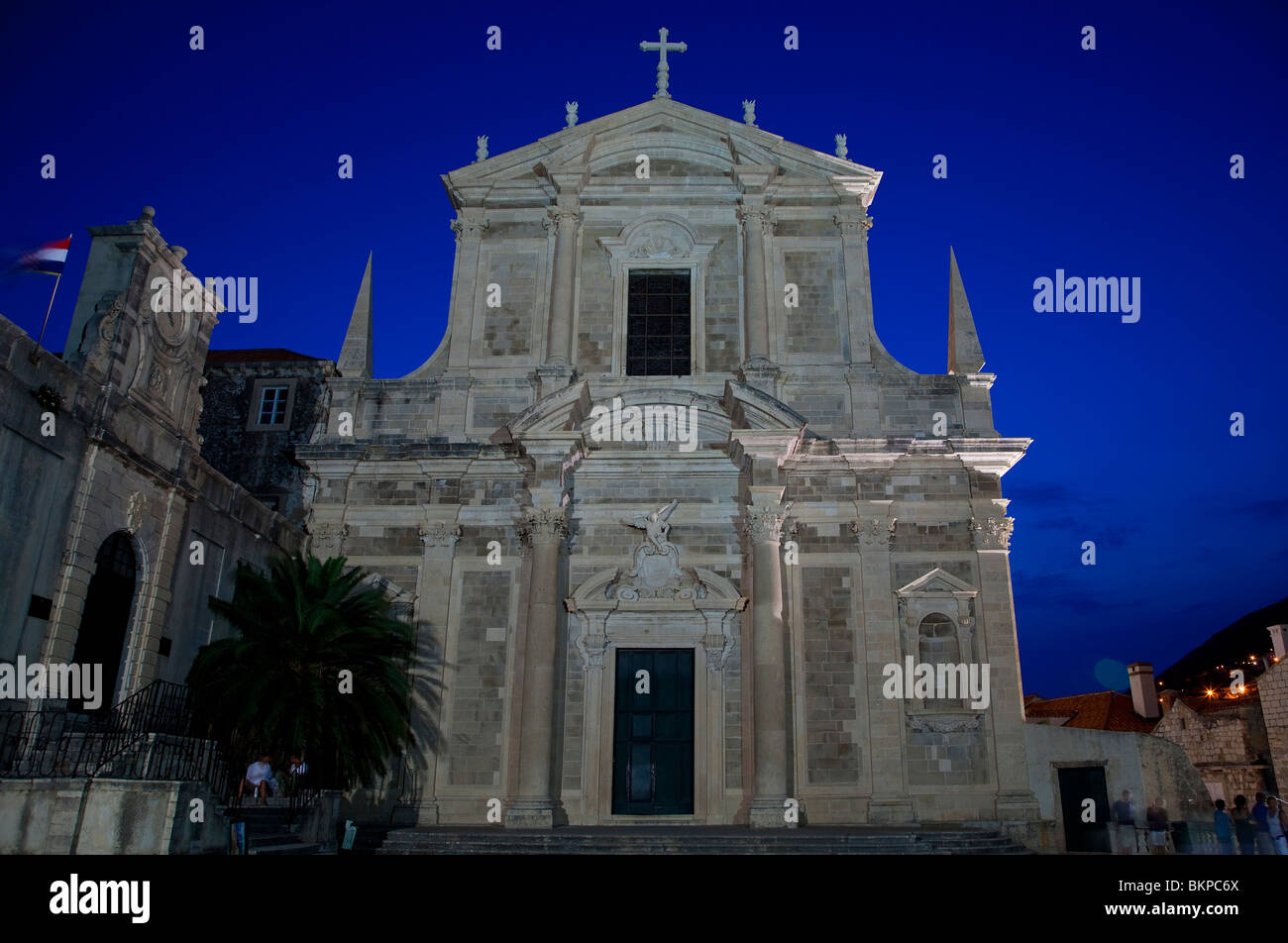 L'église Saint Ignace, centre historique de Dubrovnik, Croatie Banque D'Images