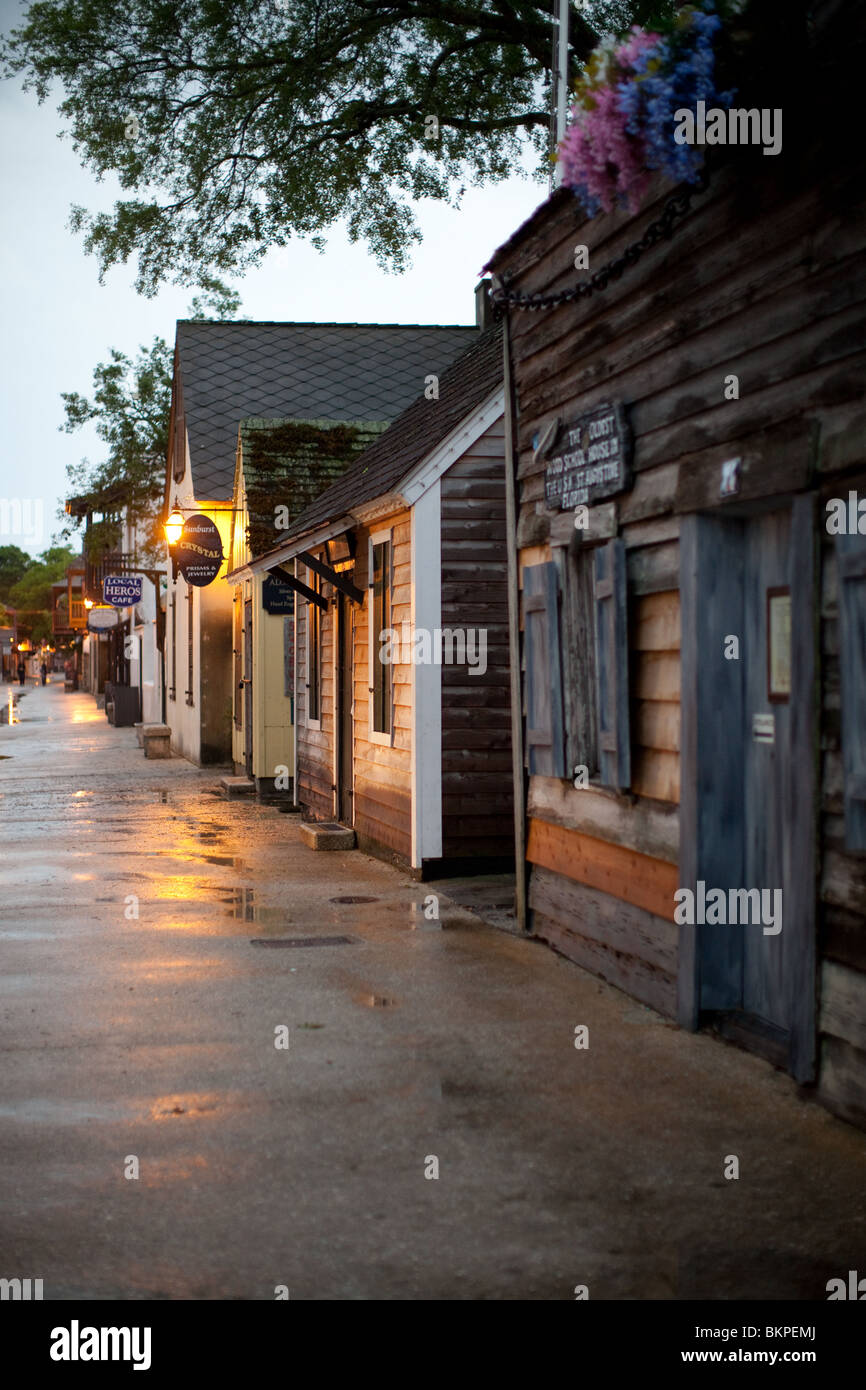 Rue de Saint Augustine en Floride. Banque D'Images