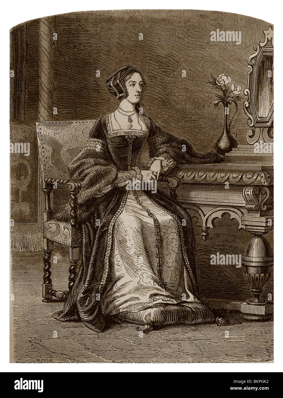 Anne de Boleyn (vers 1501-1536) : Reine Consort d'Angleterre de 1533 à 1536. Banque D'Images