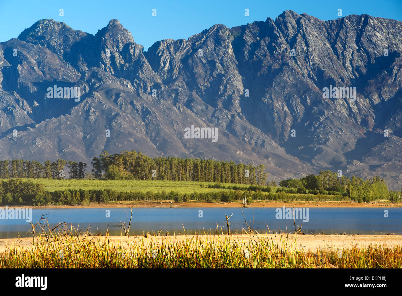 Voir l'aube de Theewaterskloof barrage, Province de Western Cape, Afrique du Sud. Banque D'Images