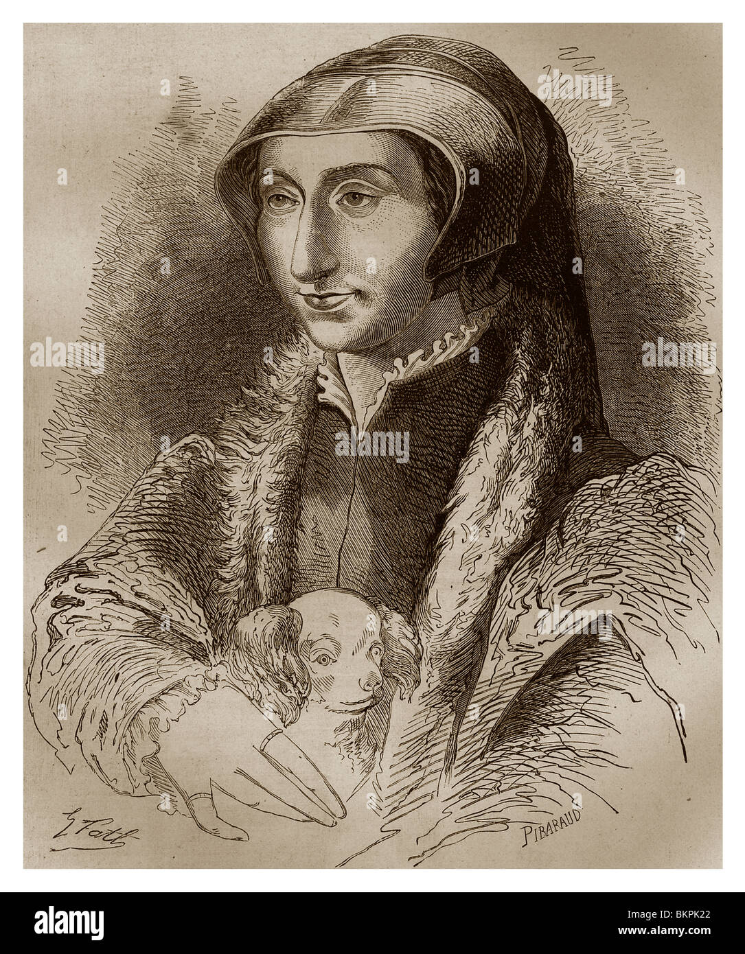 Marguerite de Valois (1492-1549) : Sœur du Roi François I de France et de la Reine Consort de Navarre. Banque D'Images