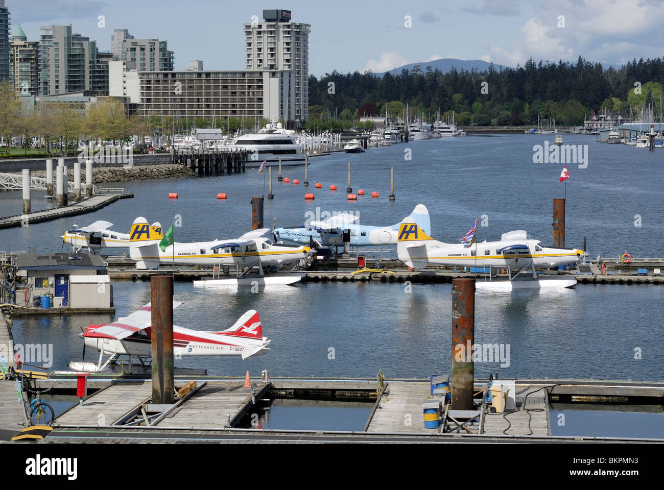 Harbour Air terminal d'hydravion à Vancouver, ville port intérieur. Banque D'Images