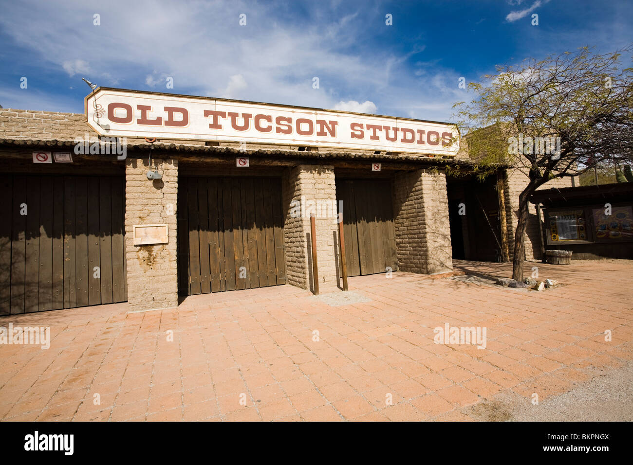 Old Tucson Studios et signe, Tucson, Arizona. Banque D'Images