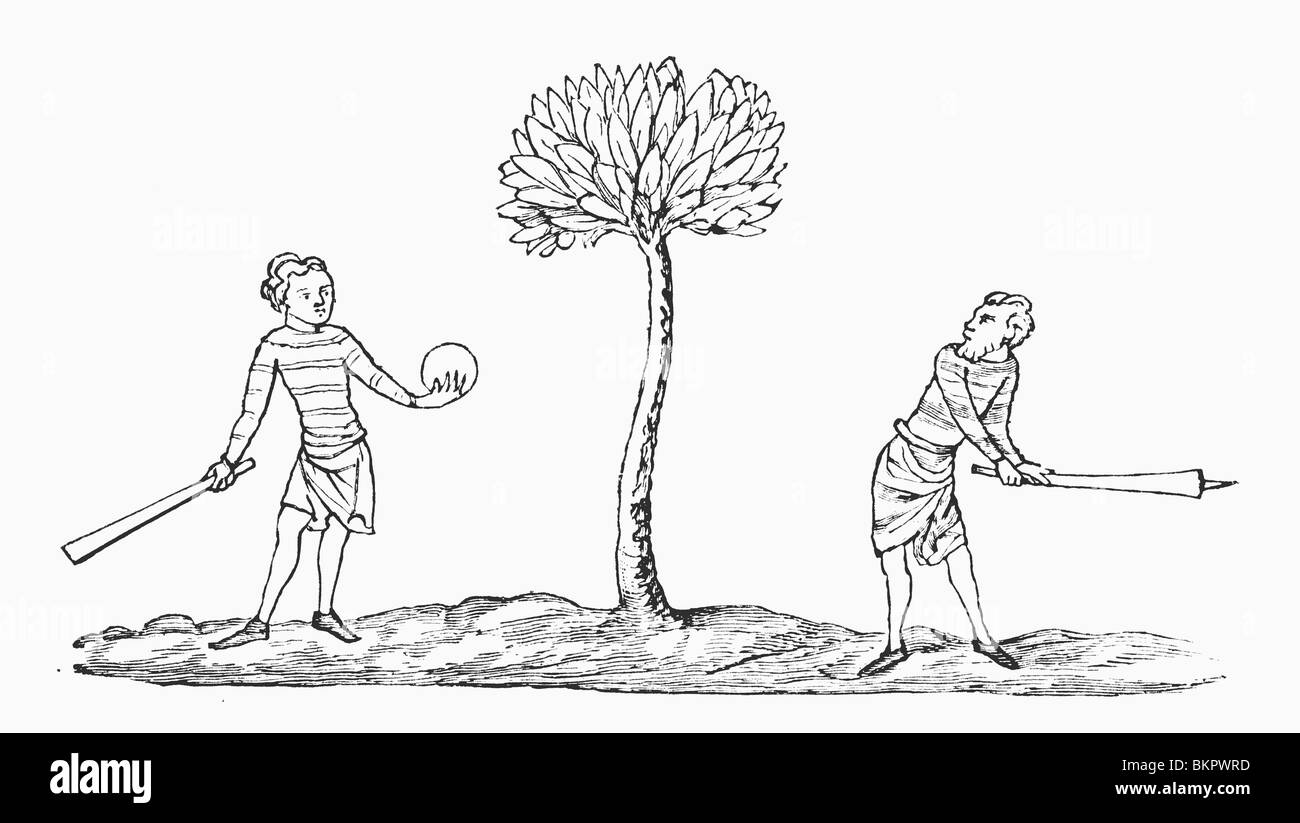 Club-ball au début du xive siècle. Banque D'Images