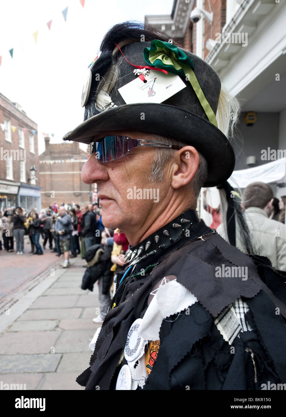 Un Morris dancer aux socs Festival Banque D'Images