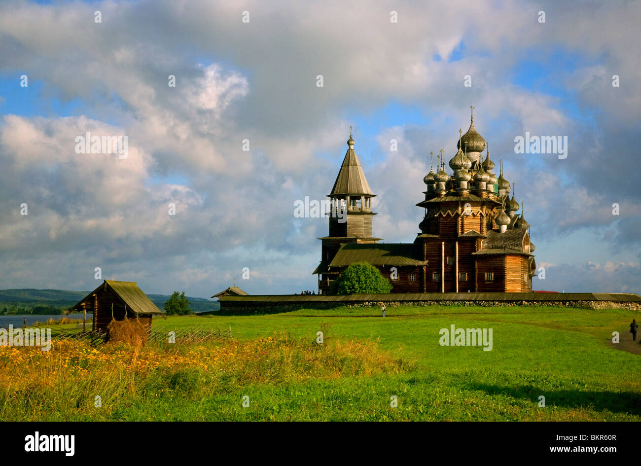 La Russie, la Carélie, l'île de Kizhi ; la vingt-deux Cathédrale à coupole de la Transfiguration Banque D'Images