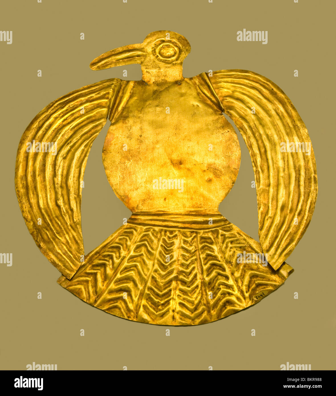 Oiseau Inca d'or, 1400-1533 AD, Pérou. Assiette en or en forme d'oiseau appartenant à Inca Empire. Pérou, péruvien, , Amérique, américain, Banque D'Images