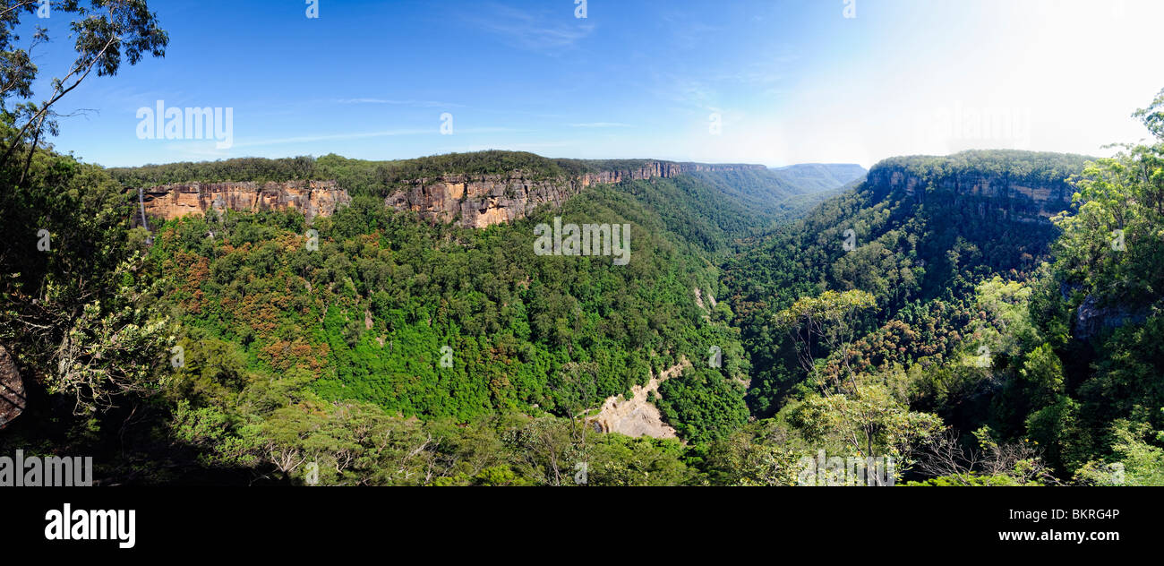 Vue panoramique tourné de Fitzroy Falls dans le Kangaroo Valley près de Sydney Banque D'Images