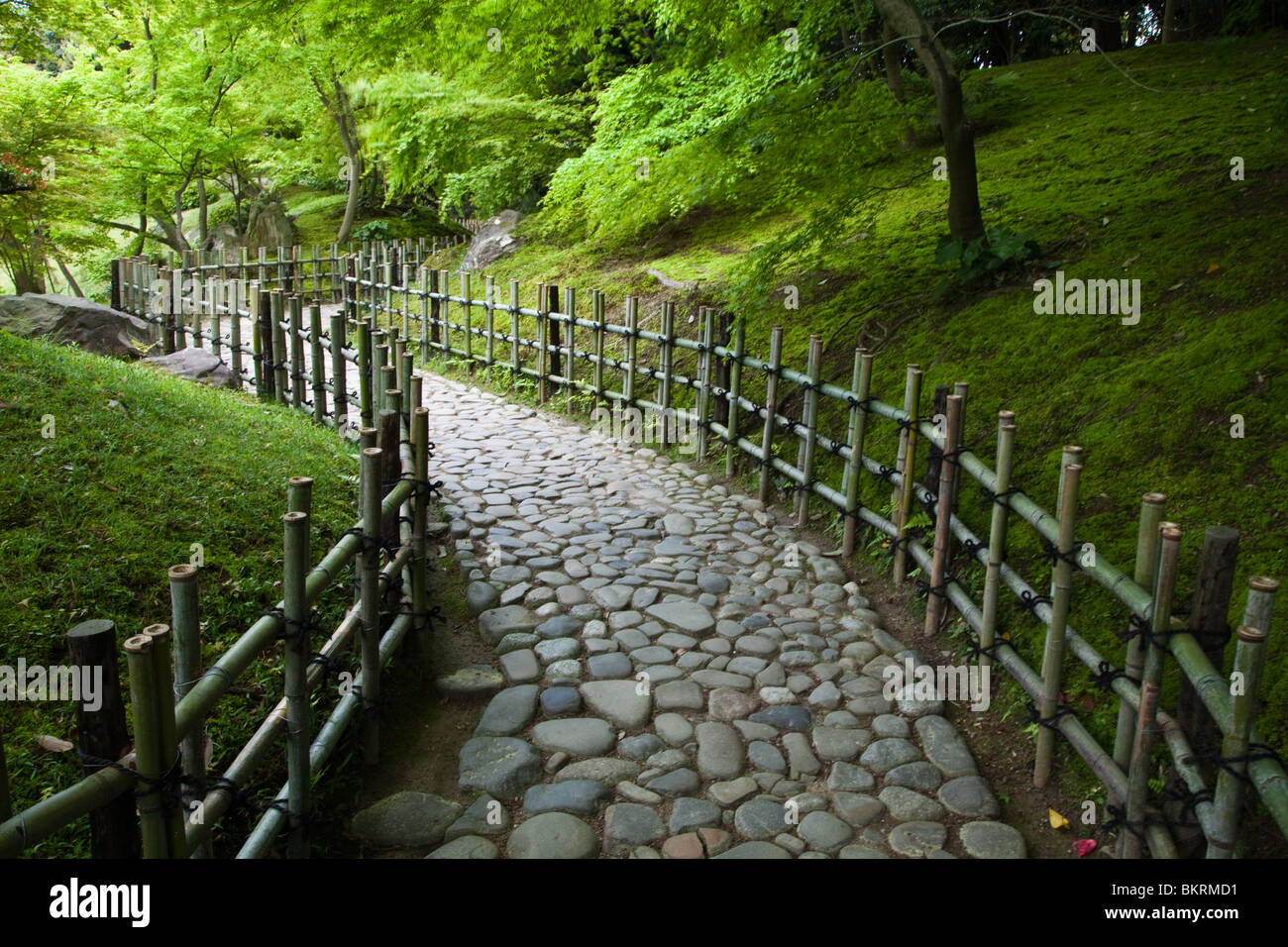 Ritsurin est un jardin paysager à Takamatsu, considéré comme l'un des plus beaux jardins promenade au Japon Banque D'Images
