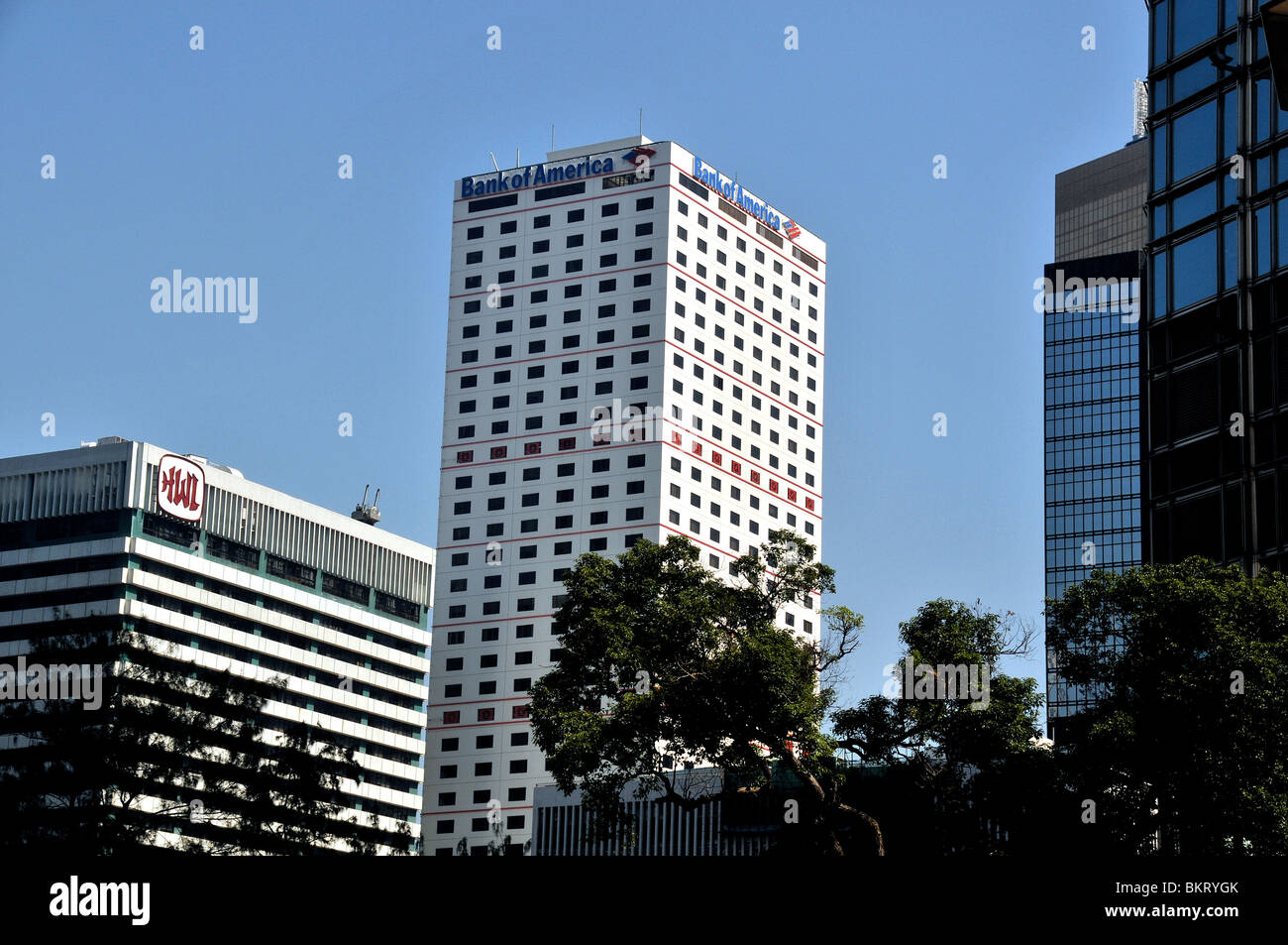 Les bâtiments, Bank of America, l'île de Hong Kong, Chine Banque D'Images