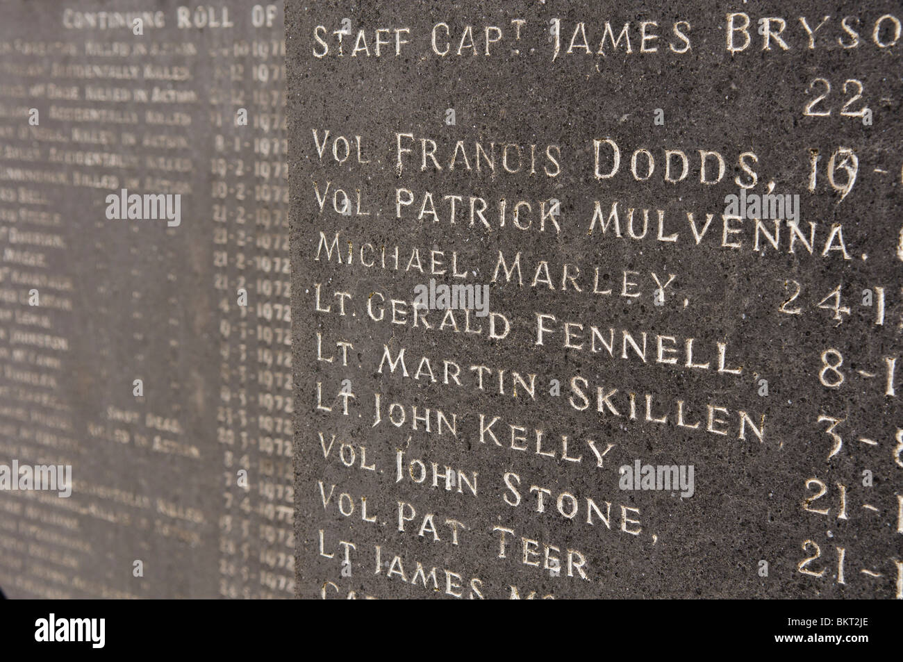 Les dirigeants et bénévoles de l'IRA sur le rouleau d'honneur de la parcelle en républicaine le comté d'Antrim, en Irlande du cimetière Milltown Banque D'Images