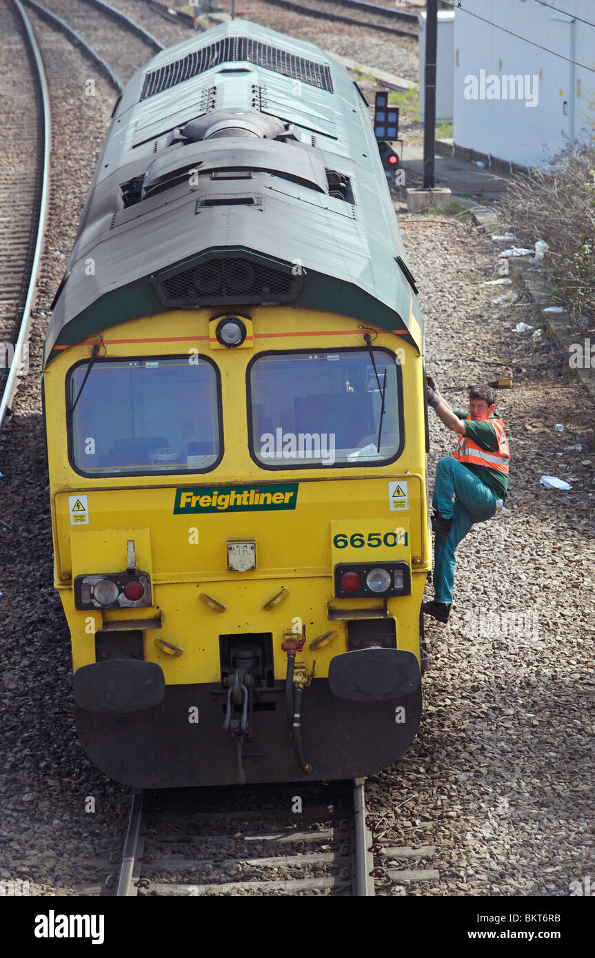 Classe 66 Freightliner (66501) locomotive diesel Banque D'Images