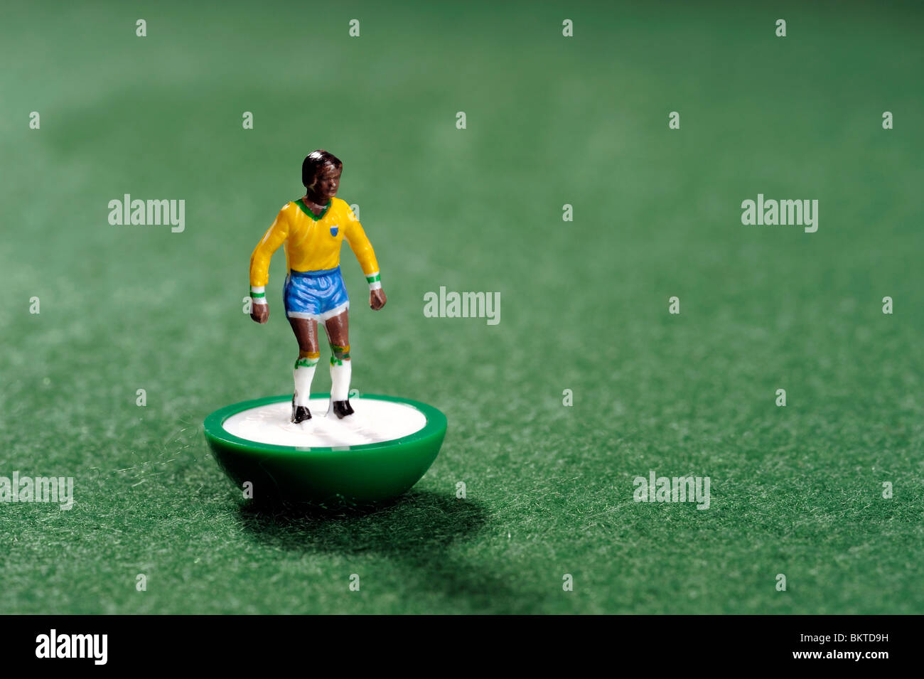 Coupe du monde Brésil subbuteo football player Banque D'Images