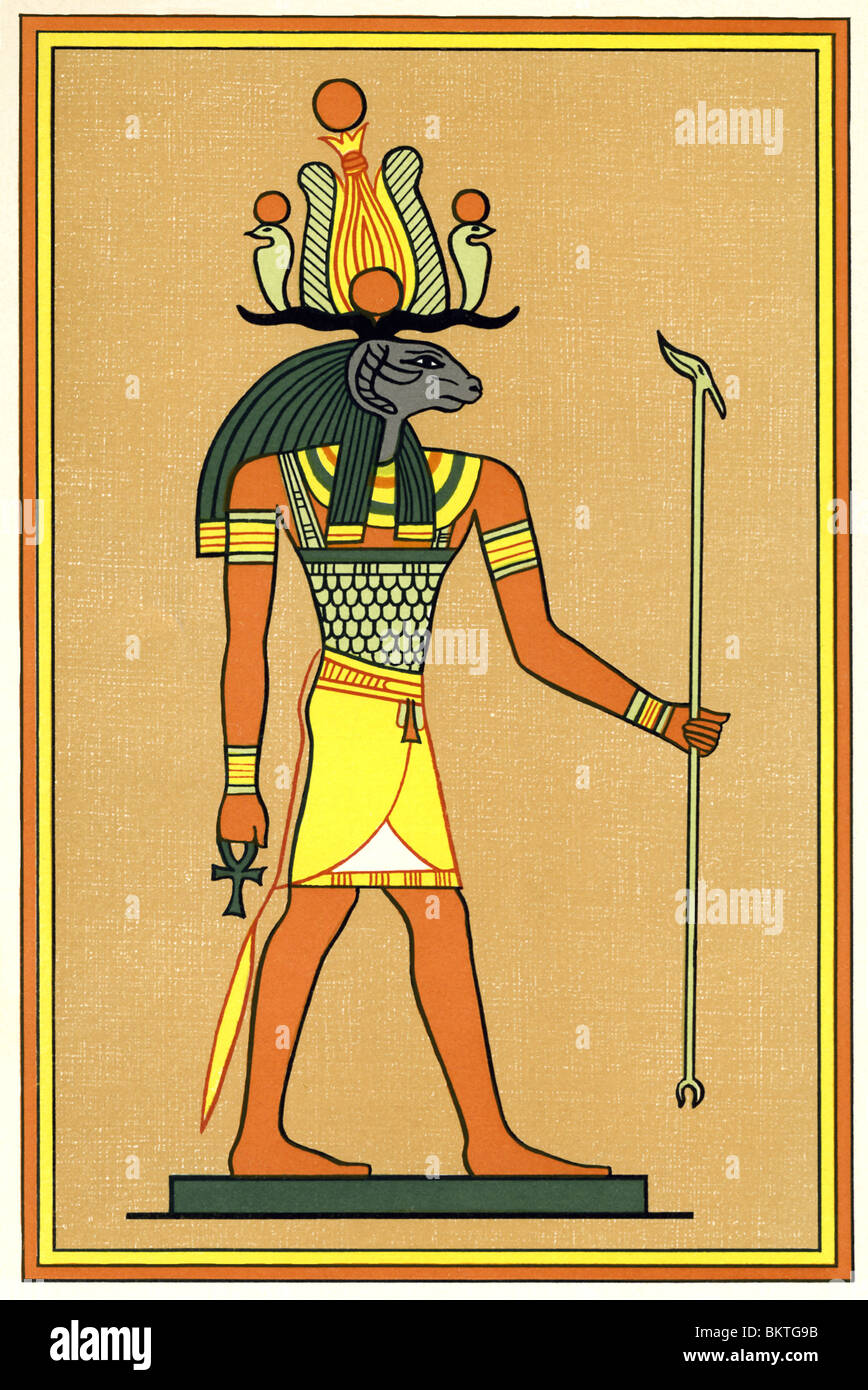 Le dieu égyptien Harsaphes, un dieu de la fertilité, était la divinité locale d'Heracleopolis Magna dans le district du Fayoum. Banque D'Images